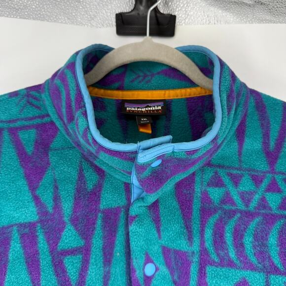 Patagonia Lightweight Synchilla Snap-T Pullover Men 2XL Green Purple Aztec 25580 - Picture 5 of 11